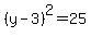 %28y+-+3%29%5E2+=+25