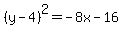 %28y+-+4%29%5E2=+-+8x-+16