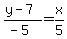 %28y+-+7%29%2F%28+-+5%29=x%2F5