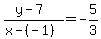 %28y+-+7%29%2F%28x+-+%28-1%29%29+=+-5%2F3