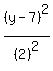 %28y+-+7%29%5E2%2F%282%29%5E2