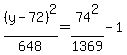 %28y+-+72%29%5E2%2F648+=+74%5E2%2F1369+-+1
