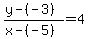 %28y-%28-3%29%29%2F%28x-%28-5%29%29=4