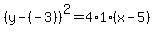 %28y-%28-3%29%29%5E2=4%2A1%28x-5%29