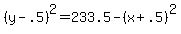 %28y-.5%29%5E2+=+233.5-%28x%2B.5%29%5E2