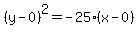 %28y-0%29%5E2=-25%28x-0%29