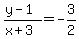 %28y-1%29%2F%28x%2B3%29=-3%2F2