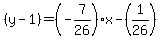 %28y-1%29=%28-7%2F26%29x-%281%2F26%29