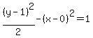 %28y-1%29%5E2%2F2-%28x-0%29%5E2=1