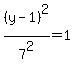 %28y-1%29%5E2%2F7%5E2=1