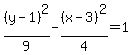 %28y-1%29%5E2%2F9-%28x-3%29%5E2%2F4=1