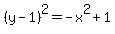 %28y-1%29%5E2=-x%5E2%2B1