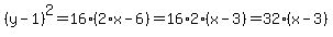 \"%28y-1%29%5E2=16%2A%282%2Ax-6%29=16%2A2%2A%28x-3%29=32%2A%28x-3%29\"