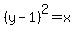 %28y-1%29%5E2=x