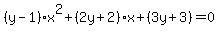 %28y-1%29x%5E2%2B%282y%2B2%29x%2B%283y%2B3%29=0