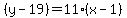 %28y-19%29=11%28x-1%29
