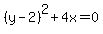 %28y-2%29%5E2%2B4x=0
