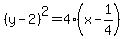 %28y-2%29%5E2=4%28x-1%2F4%29