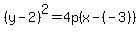 %28y-2%29%5E2=4p%28x-%28-3%29%29