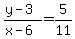 %28y-3%29%2F%28x-6%29=5%2F11
