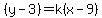 %28y-3%29=k%28x-9%29