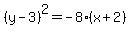 %28y-3%29%5E2=-8%28x%2B2%29