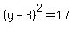 %28y-3%29%5E2=17