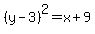 %28y-3%29%5E2=x%2B9
