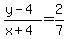 %28y-4%29%2F%28x%2B4%29=2%2F7