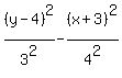 %28y-4%29%5E2%2F3%5E2+-+%28x%2B3%29%5E2%2F4%5E2%7C%5E2+=+1
