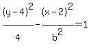 %28y-4%29%5E2%2F4%5E%22%22-%28x-2%29%5E2%2Fb%5E2+=+1