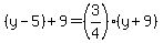 %28y-5%29%2B9=%283%2F4%29%28y%2B9%29
