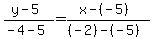 %28y-5%29%2F%28-4-5%29=%28x-%28-5%29%29%2F%28%28-2%29-%28-5%29%29