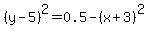 %28y-5%29%5E2=0.5-%28x%2B3%29%5E2