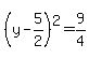 %28y-5%2F2%29%5E2=9%2F4