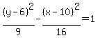 %28y-6%29%5E2%2F9-%28x-10%29%5E2%2F16=1