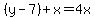 %28y-7%29%2Bx=4x