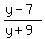 %28y-7%29%2F%28y%2B9%29