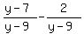 \"%28y-7%29%2F%28y-9%29+-+2%2F%28y-9%29\"