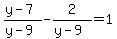 \"%28y-7%29%2F%28y-9%29+-+2%2F%28y-9%29=1\"