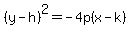 %28y-h%29%5E2=-4p%28x-k%29