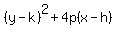 %28y-k%29%5E2%2B4p%28x-h%29