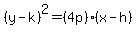 %28y-k%29%5E2=%284p%29%28x-h%29