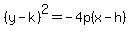 %28y-k%29%5E2=-4p%28x-h%29