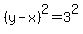 %28y-x%29%5E2=3%5E2