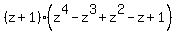 %28z%2B1%29%2A%28z%5E4+-+z%5E3+%2B+z%5E2+-+z+%2B+1%29