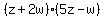 %28z%2B2w%29%285z-w%29
