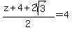 %28z%2B4%2B2sqrt%283%29%29%2F2=4