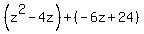 %28z%5E2-4z%29%2B%28-6z%2B24%29
