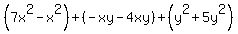 %2B%287x%5E2-x%5E2%29%2B%28-xy-4xy%29%2B%28y%5E2%2B5y%5E2%29